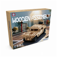 154-Piece DIY Wooden Assembly Military Hummer Model Kit