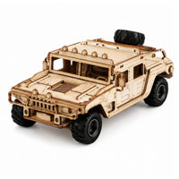 154-Piece DIY Wooden Assembly Military Hummer Model Kit