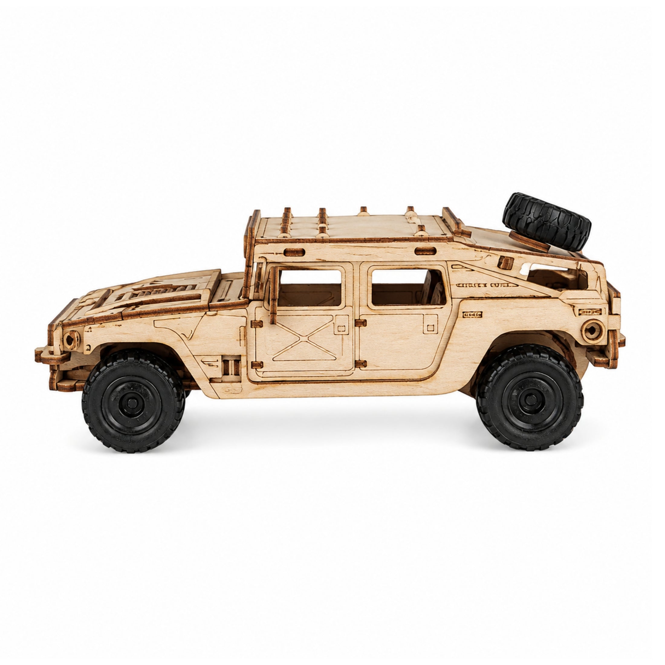 154-Piece DIY Wooden Assembly Military Hummer Model Kit