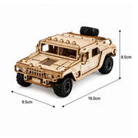 154-Piece DIY Wooden Assembly Military Hummer Model Kit