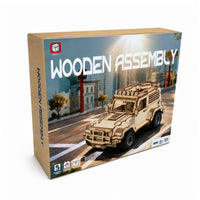 293-Piece DIY Wooden Assembly Military Off-Road Vehicle Model Kit