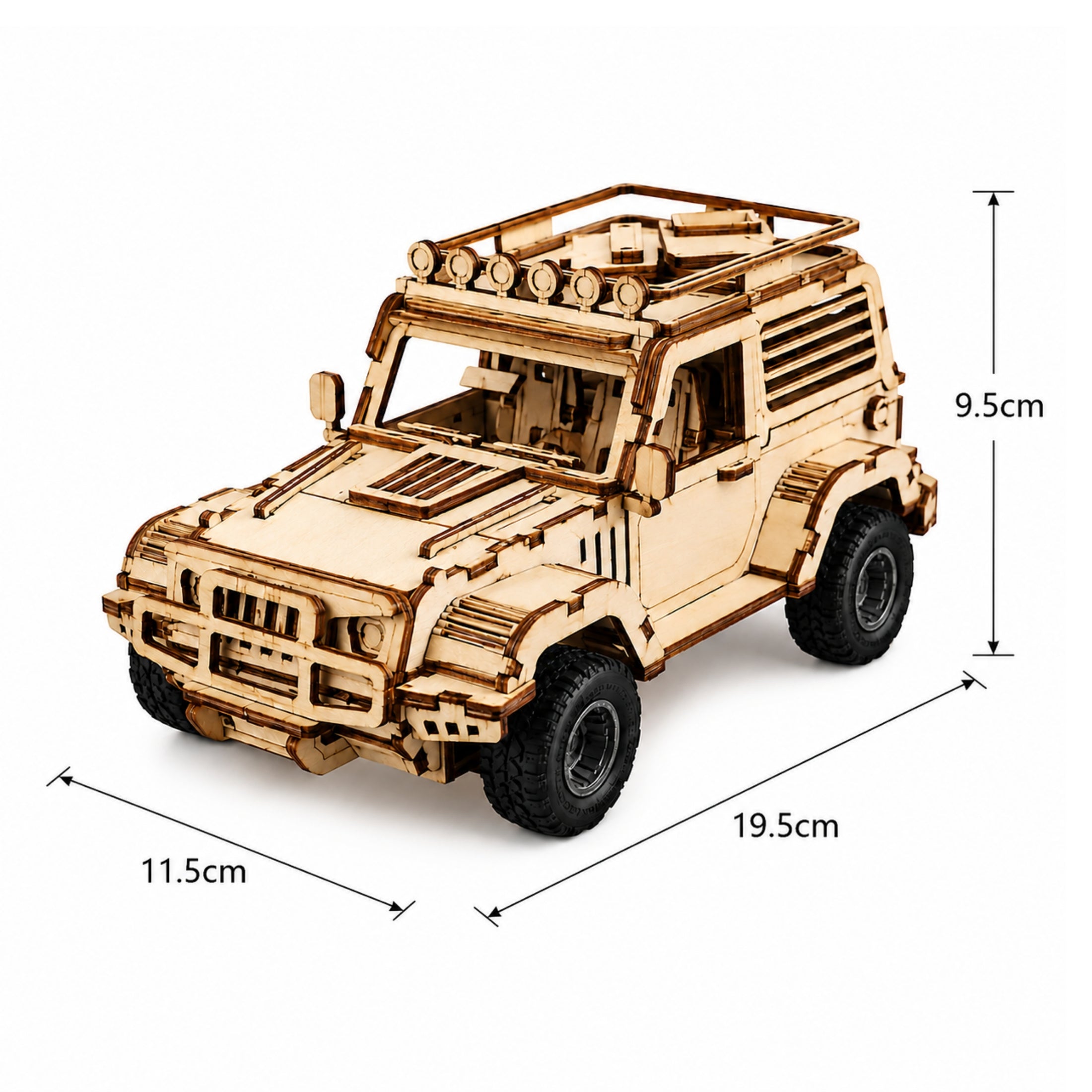 293-Piece DIY Wooden Assembly Military Off-Road Vehicle Model Kit