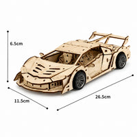 60-Piece DIY Wooden Assembly Phantom Sports Car Model Kit